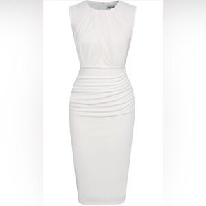 GRACE KARIN Women's Ruched Bodycon Dress Summer Sleeveless Front Drape